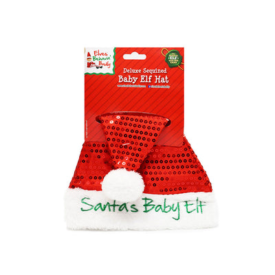 Deluxe Sequined Baby Elf Hat With Embroidery