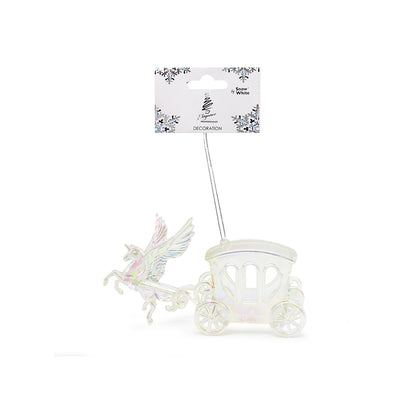 Festive Iridescent Pegasus Carriage Christmas Tree Decoration