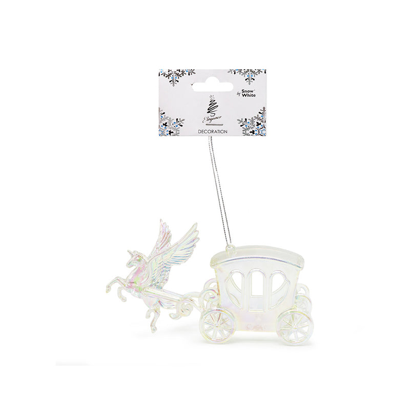 Festive Iridescent Pegasus Carriage Christmas Tree Decoration