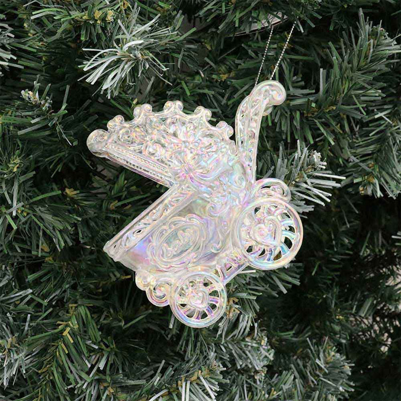 Iridescent Acrylic Pram Ornament Christmas Tree Decoration