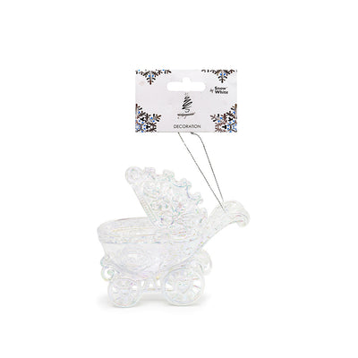 Iridescent Acrylic Pram Ornament Christmas Tree Decoration