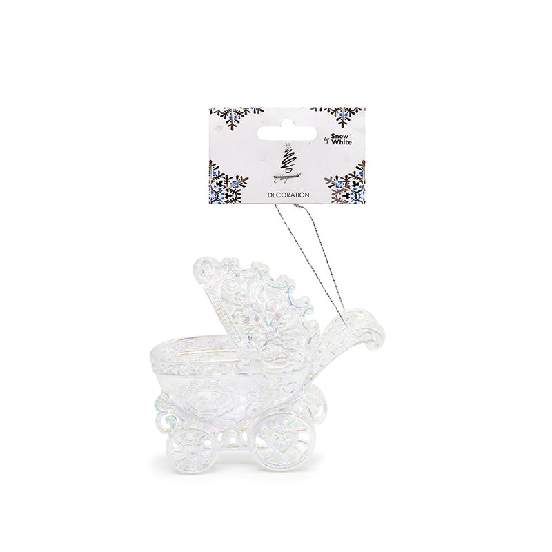 Iridescent Acrylic Pram Ornament Christmas Tree Decoration