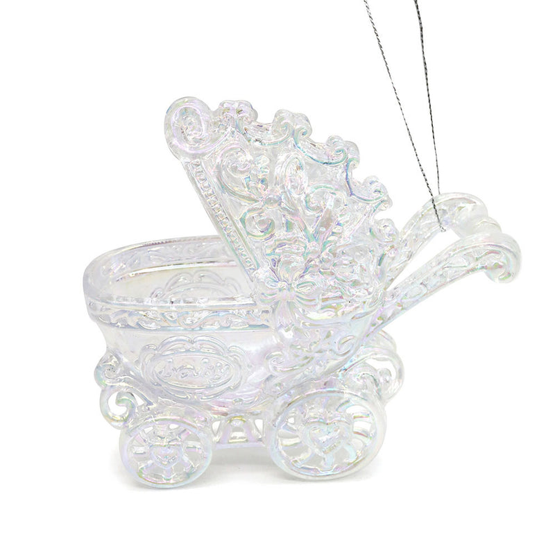 Iridescent Acrylic Pram Ornament Christmas Tree Decoration