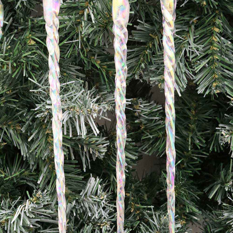 Acrylic Iridescent Icicle Hanging Decoration 6PK