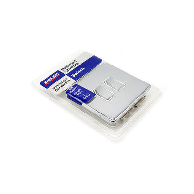 Chrome 10A 2 Gang 2 Way Light Switch