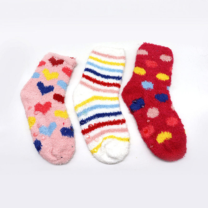 Girls Snuggle Toes Cosy Socks 3Pack 9-12