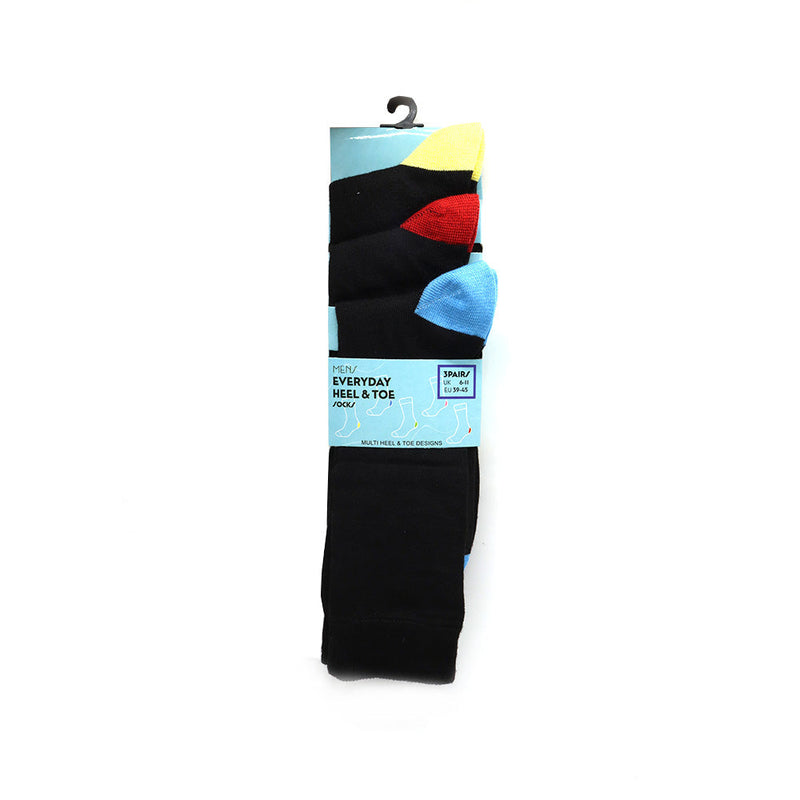 Mens Multi Heel & Toe Design Socks Size 6-11