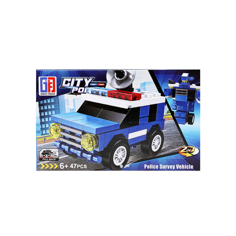 Pull Back Police Transportation Building Blocks