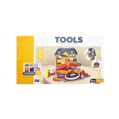 3 In 1 Tools Set Villa Play House 24Pieces
