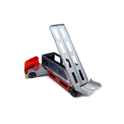 Car Transporter Container Truck Toys with 6 Cars & 1 Helicopter