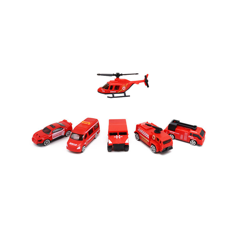 Car Transporter Truck Carry Toy with 5 Cars & 1 Helicopter