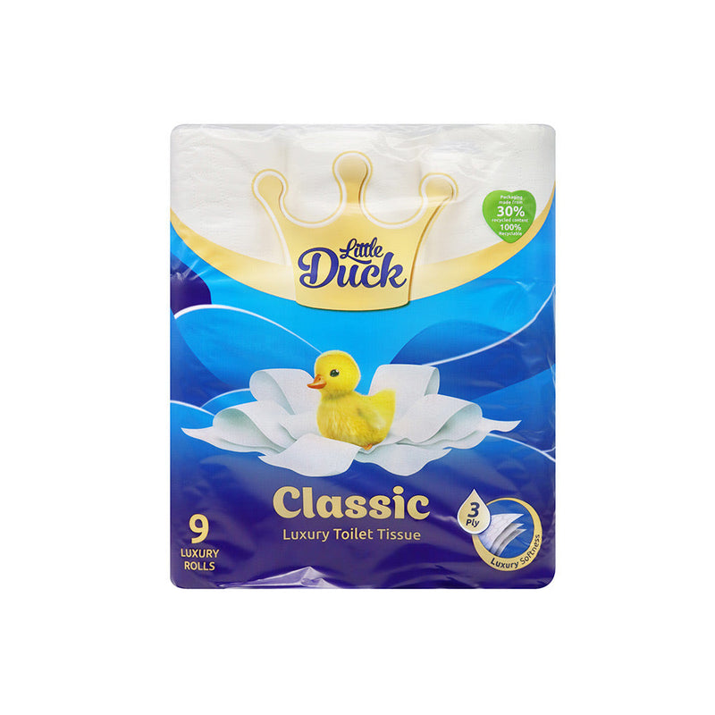 Little Duck Classic Luxury White Toilet Tissue 3Ply 9PK