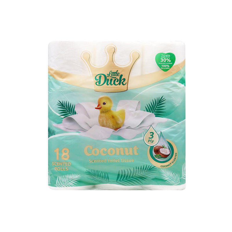 Little Duck Coconut Scented White Toilet Tissue 3Ply 18PK