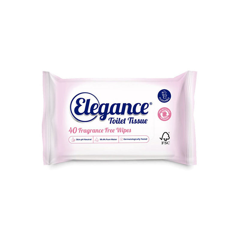 Elegance Toilet Tissue Fragrance Free Wipes