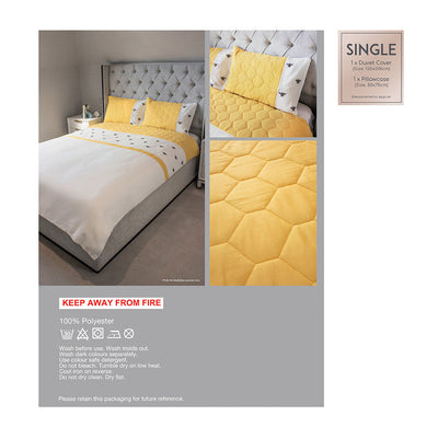 Embroidery Bee Duvet Set 2PCS Single Size