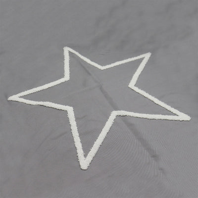 Grey Tufted Star Duvet Set 2PCS Single Size