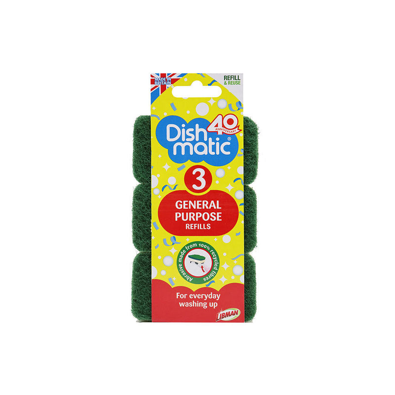 Dishmatic General Purpose Refills Sponges Triple Pack