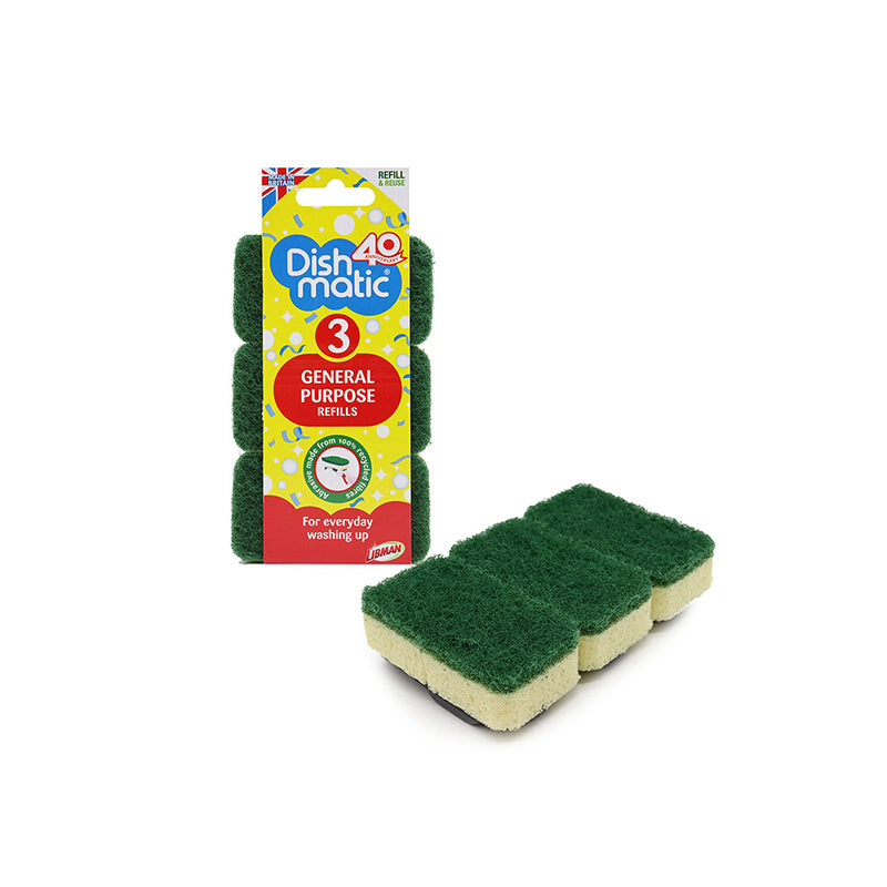 Dishmatic General Purpose Refills Sponges Triple Pack