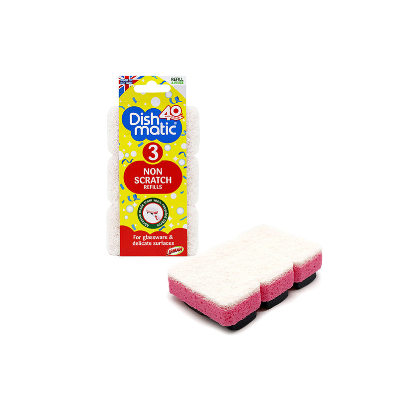 Dishmatic Essentials Non Scratch Refills Sponge Triple Pack