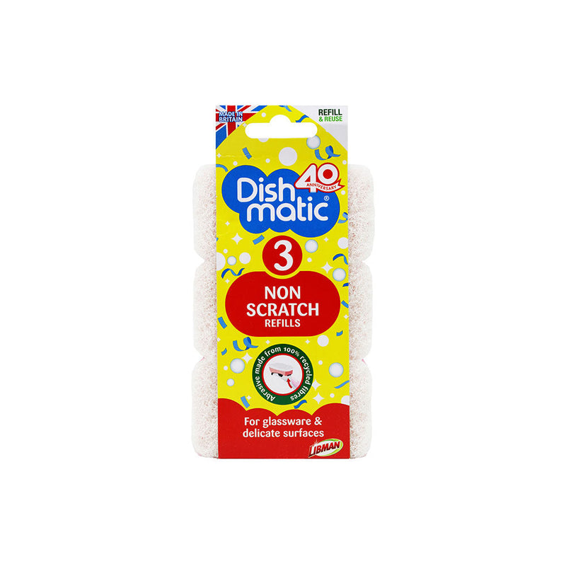 Dishmatic Essentials Non Scratch Refills Sponge Triple Pack