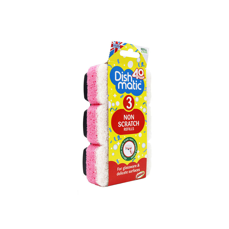 Dishmatic Essentials Non Scratch Refills Sponge Triple Pack