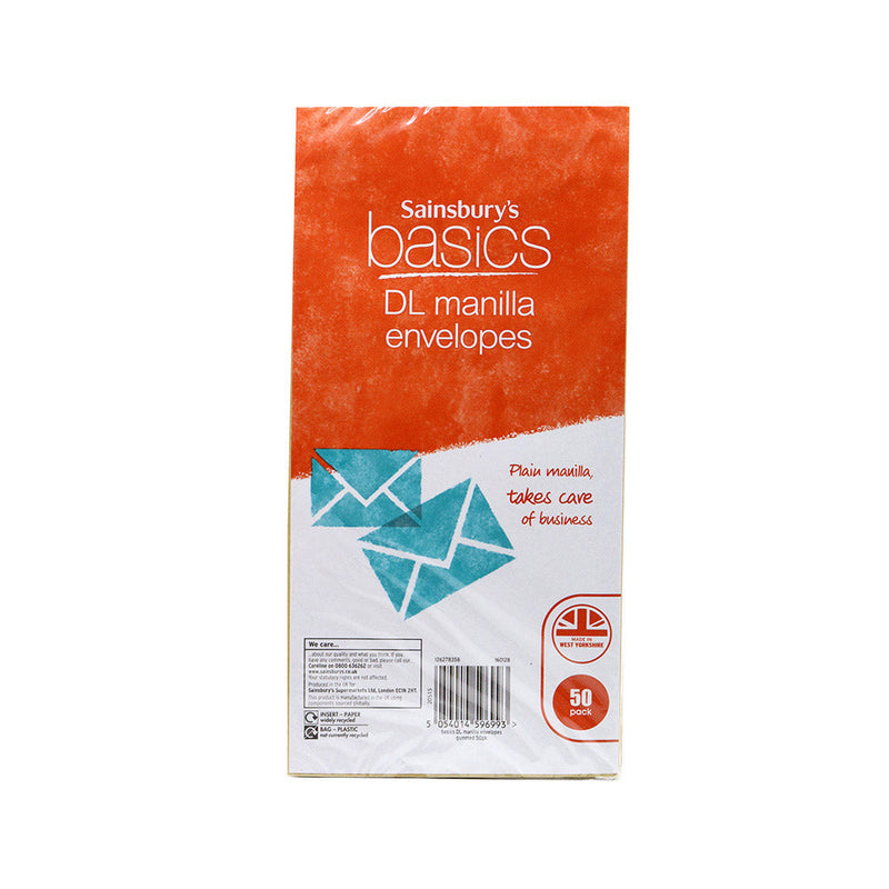 Pack of 50 DL Manilla Envelopes