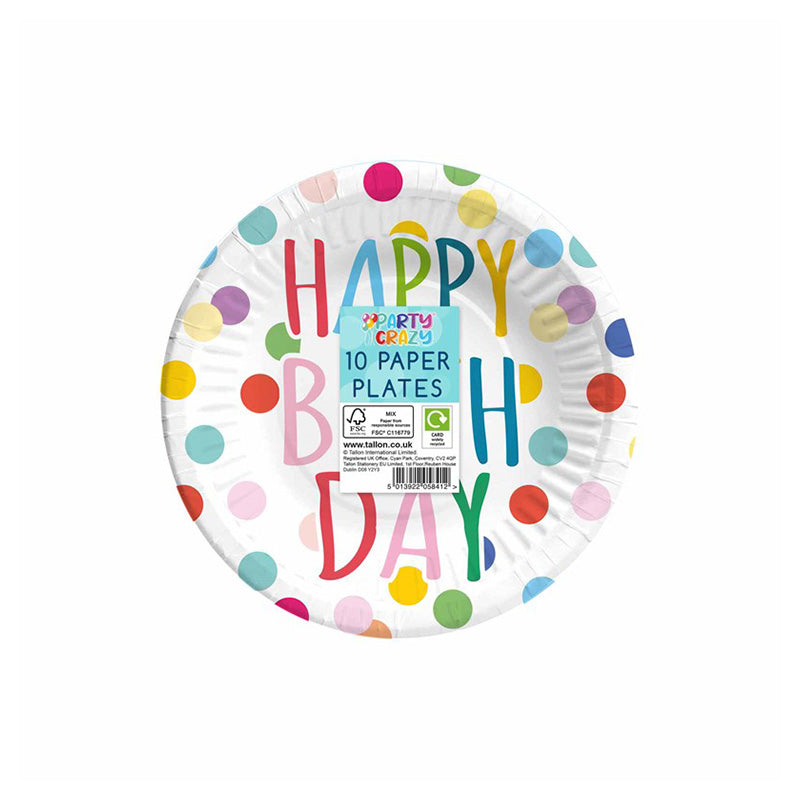 7Inch Happy Birthday Plates 10PK