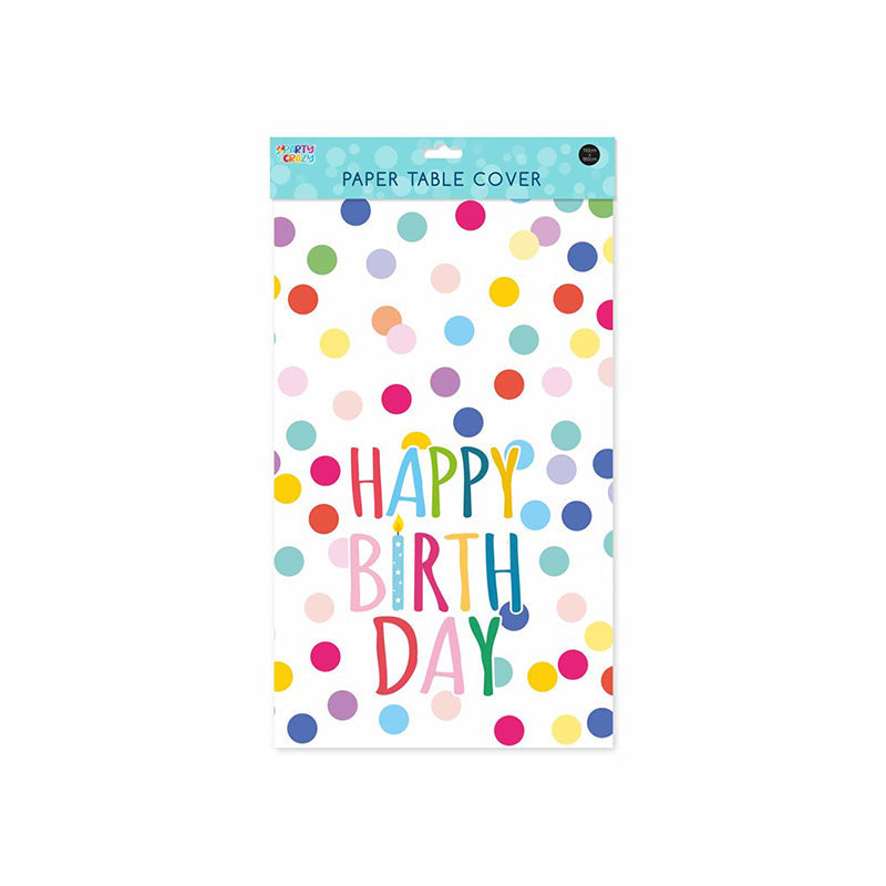Happy Birthday Paper Table Cover 110cm x 160cm