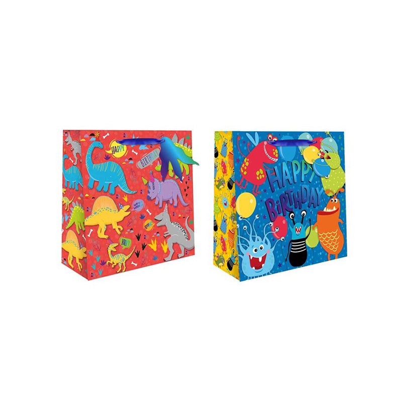 Monster & Dino Gift Bag Square Large