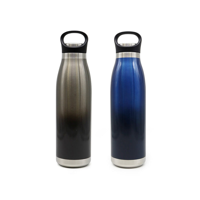 Portable Stainless Steel Bottle Black & Blue 470ML