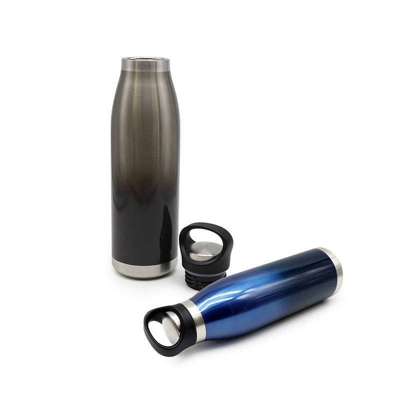 Portable Stainless Steel Bottle Black & Blue 470ML