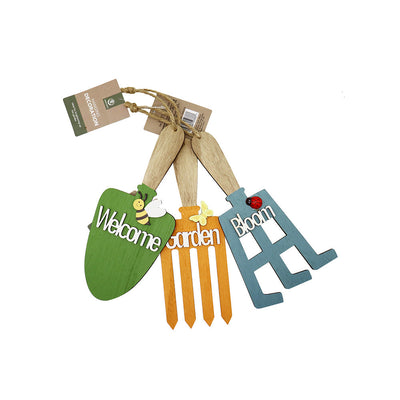 Garden Tools Shaped Hanging Decoration Rake,Trowel And Fork