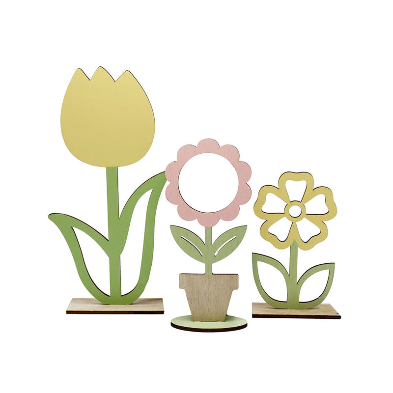 Wooden Tabletop Decoration Stand Flower