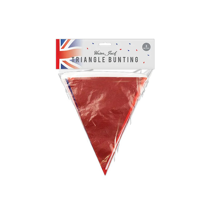 Union Jack PVC Solid Triangle Bunting 8m