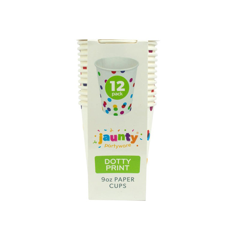 9oz Confetti Print Paper Cups 12pcs