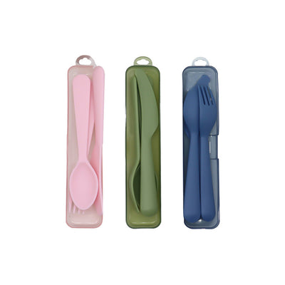 Cutlery Set with Case 3Pack Reusable Plastic Forks Spoon