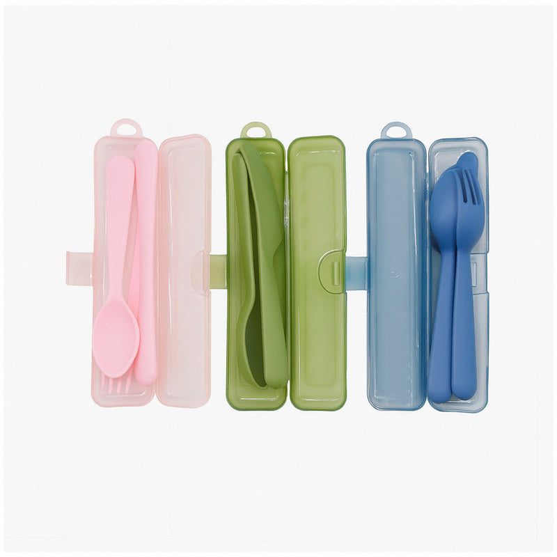 Cutlery Set with Case 3Pack Reusable Plastic Forks Spoon