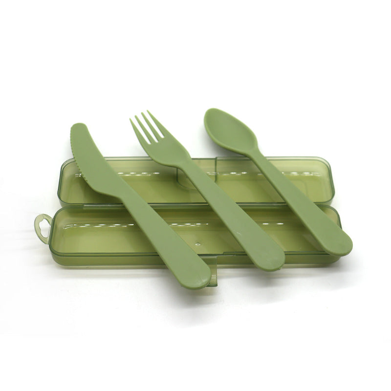 Cutlery Set with Case 3Pack Reusable Plastic Forks Spoon