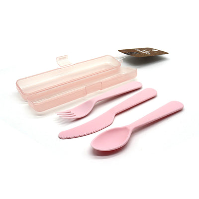 Cutlery Set with Case 3Pack Reusable Plastic Forks Spoon