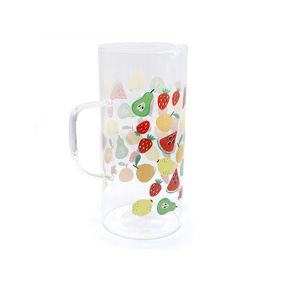 Fruit Printed Glass Water Jug