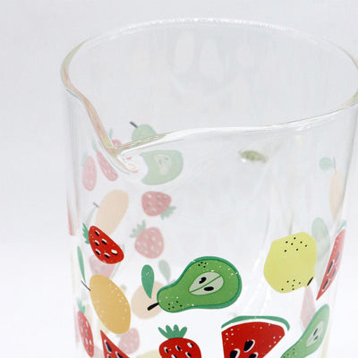 Fruit Printed Glass Water Jug