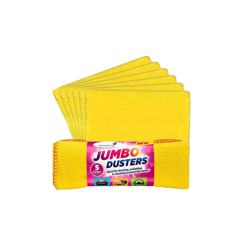 Yellow Jumbo Cotton Dusters Cleaning Cloth 30CM x 33CM 10PK