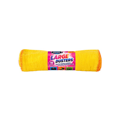 Yellow Jumbo Cotton Dusters Cleaning Cloth 30CM x 33CM 10PK