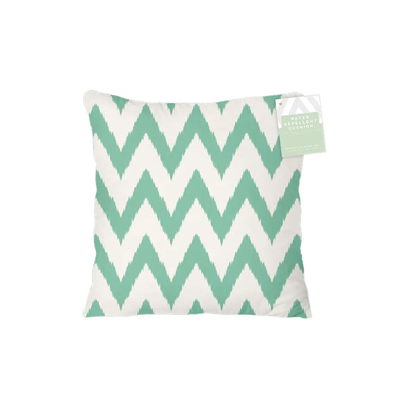 Summer Zig Zag Sage Printed Water Repellent Outdoor Cushion