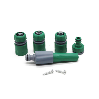 15M Wall Mount Hose Pipe Reel With Stand & Fitting with 6 Adjustable Spray Gun Nozzles