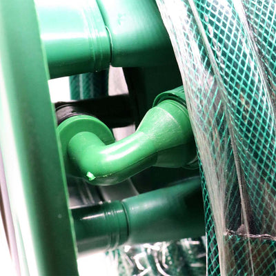 15M Wall Mount Hose Pipe Reel With Stand & Fitting with 6 Adjustable Spray Gun Nozzles