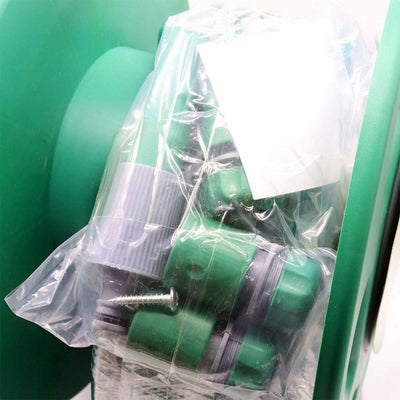 15M Wall Mount Hose Pipe Reel With Stand & Fitting with 6 Adjustable Spray Gun Nozzles