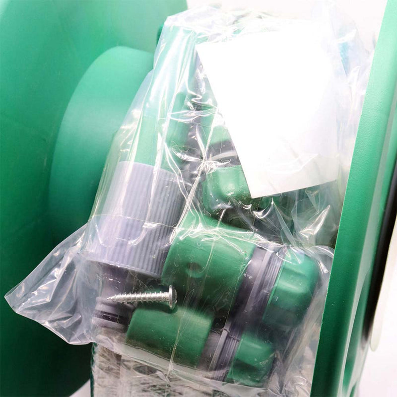 15M Wall Mount Hose Pipe Reel With Stand & Fitting with 6 Adjustable Spray Gun Nozzles