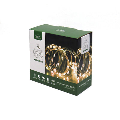 75 LED Rope Solar Light White 10M
