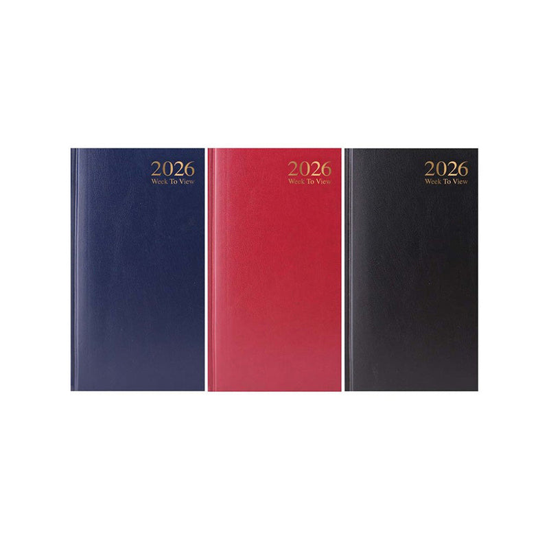 2026 Week To View Slim Diary with Casebound Value Cover